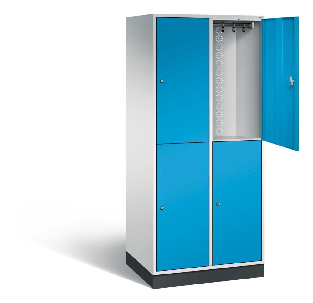 C+P Garderobenspind doppelstöckig Intro 1950 x 820 x 590 mm lichtgrau lichtblau Produktbild C+P Garderobenspind doppelstöckig Intro 1950 x 820 x 590 mm lichtgrau lichtblau bild 2