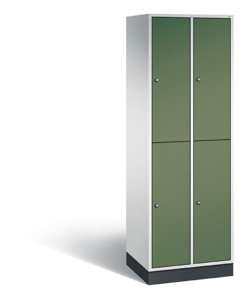 C+P Spind doppelstöckig Intro 4 Fächer resedagrün 620 x 490 x 1950 mm Produktbild C+P Spind doppelstöckig Intro 4 Fächer resedagrün 620 x 490 x 1950 mm