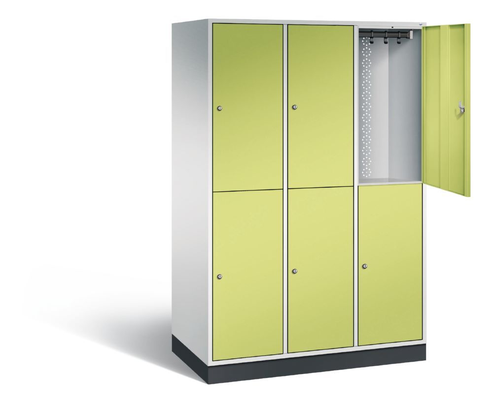 C+P Stahl Garderobenschrank Intro XL 3 Abteile lichtgrau viridingrün Produktbild C+P Stahl Garderobenschrank Intro XL 3 Abteile lichtgrau viridingrün bild 2