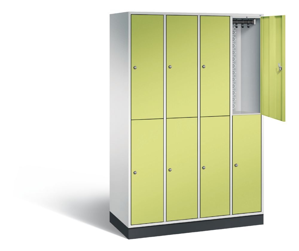 C+P Garderobenspind doppelstöckig Intro 1950 x 1220 x 490 mm lichtgrau viridingrün Produktbild C+P Garderobenspind doppelstöckig Intro 1950 x 1220 x 490 mm lichtgrau viridingrün bild 2