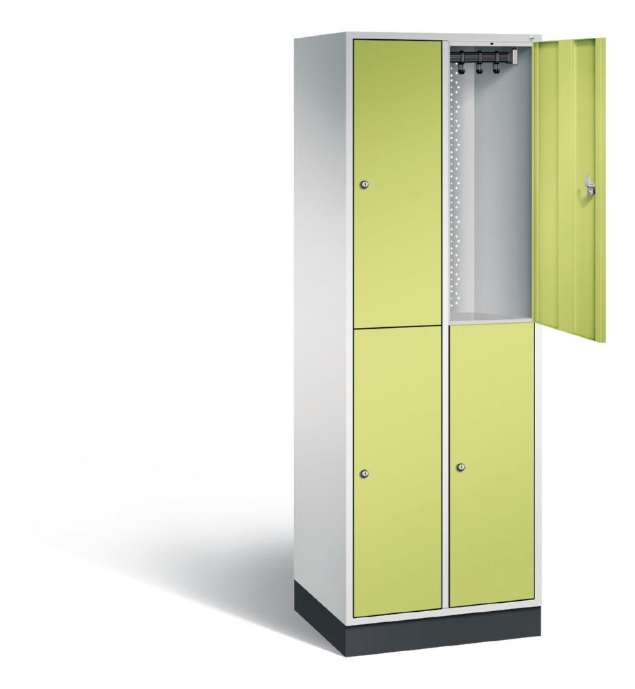 C+P Spind doppelstöckig Intro 4 Fächer viridingrü 620 x 490 x 1950 mm Produktbild C+P Spind doppelstöckig Intro 4 Fächer viridingrü 620 x 490 x 1950 mm bild 2
