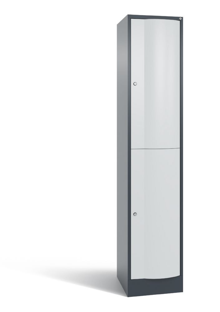C+P Spind doppelstöckig Resisto 1 Abteil in lichtgrau 396 x 540 x 1950 mm Produktbild C+P Spind doppelstöckig Resisto 1 Abteil in lichtgrau 396 x 540 x 1950 mm