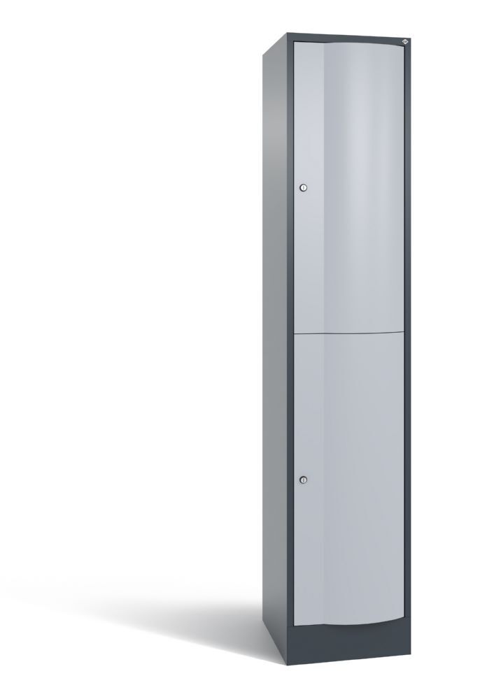 C+P Spind doppelstöckig Resisto 1 Abteil weißalu 396 x 540 x 1950 mm Produktbild C+P Spind doppelstöckig Resisto 1 Abteil weißalu 396 x 540 x 1950 mm