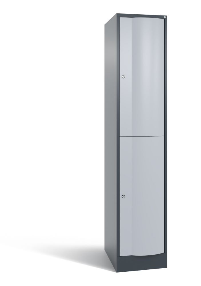 C+P Spind doppelstöckig Resisto 1 Abteil weißalu 396 x 640 x 1950 mm Produktbild C+P Spind doppelstöckig Resisto 1 Abteil weißalu 396 x 640 x 1950 mm