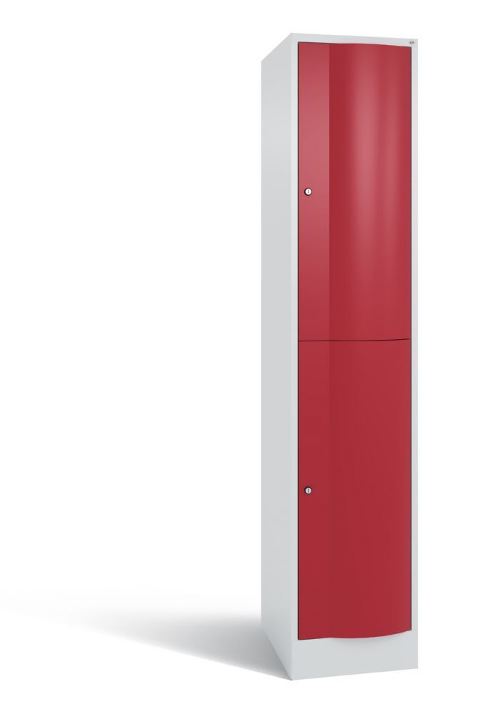 C+P Spind doppelstöckig Resisto 1 Abteil rubinrot 396 x 640 x 1950 mm Produktbild C+P Spind doppelstöckig Resisto 1 Abteil rubinrot 396 x 640 x 1950 mm