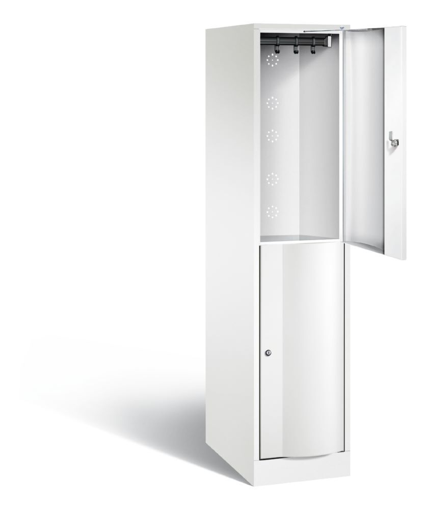 C+P Spind doppelstöckig Resisto 1 Abteil weiß 396 x 640 x 1950 mm Produktbild C+P Spind doppelstöckig Resisto 1 Abteil weiß 396 x 640 x 1950 mm bild 2