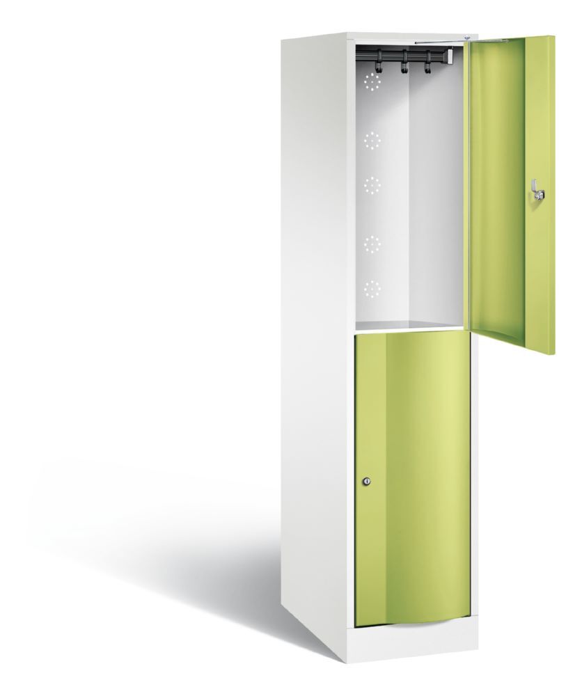 C+P Spind doppelstöckig Resisto 1 Abteil viridingrün 396 x 640 x 1950 mm Produktbild C+P Spind doppelstöckig Resisto 1 Abteil viridingrün 396 x 640 x 1950 mm bild 2