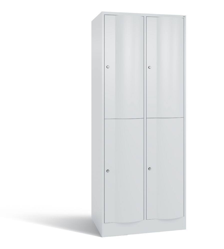 C+P Garderobenspind doppelstöckig Resisto 2 Abteile 1950 x 772 x 640 mm in lichtgrau Produktbild C+P Garderobenspind doppelstöckig Resisto 2 Abteile 1950 x 772 x 640 mm in lichtgrau