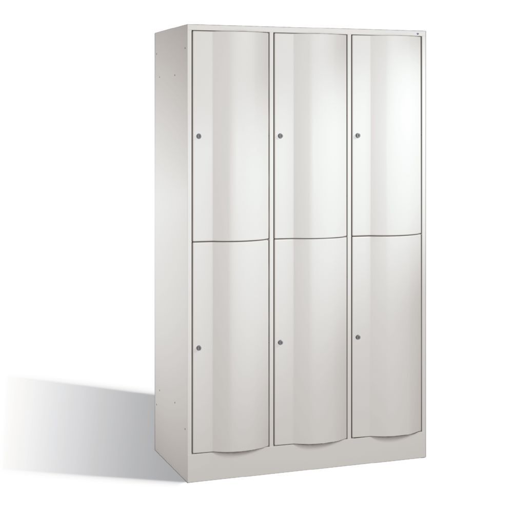 C+P Garderobenspind doppelstöckig Resisto 3 Abteile 1950 x 1148 x 540 mm lichtgrau Produktbild C+P Garderobenspind doppelstöckig Resisto 3 Abteile 1950 x 1148 x 540 mm lichtgrau