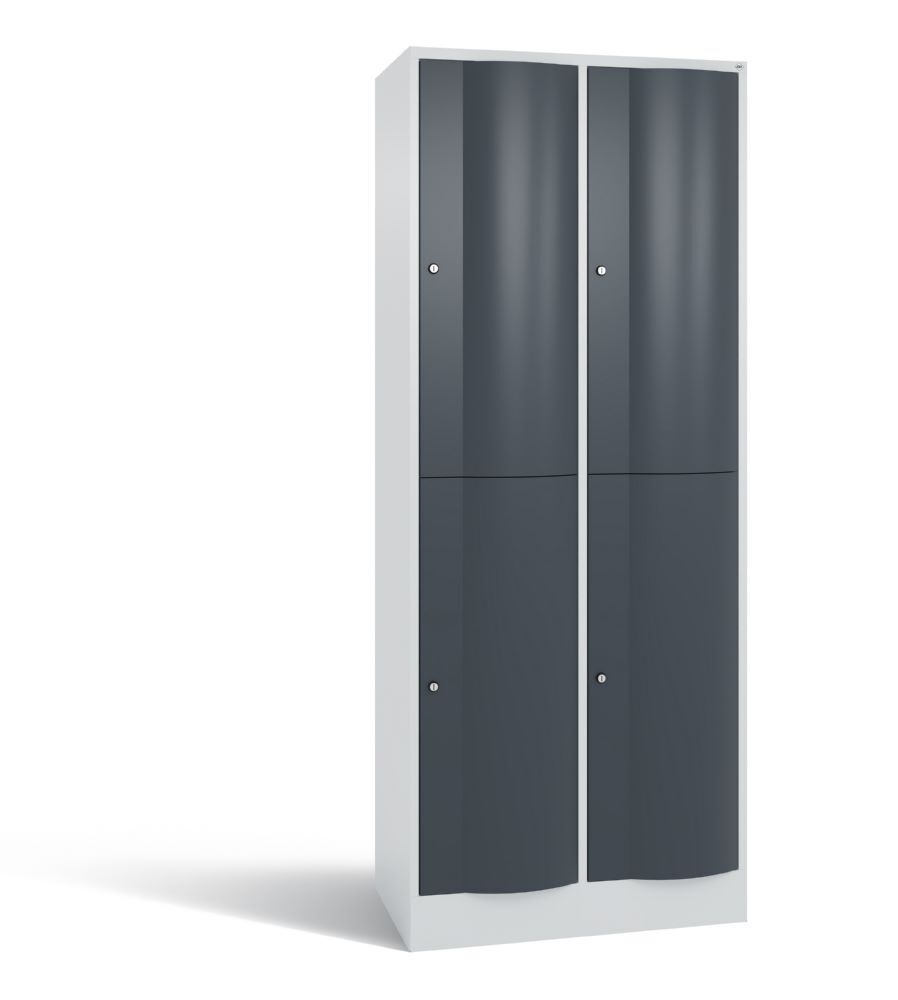 C+P Garderobenspind doppelstöckig Resisto 950 x 772 x 540 mm lichtgrau anthrazit Produktbild C+P Garderobenspind doppelstöckig Resisto 950 x 772 x 540 mm lichtgrau anthrazit