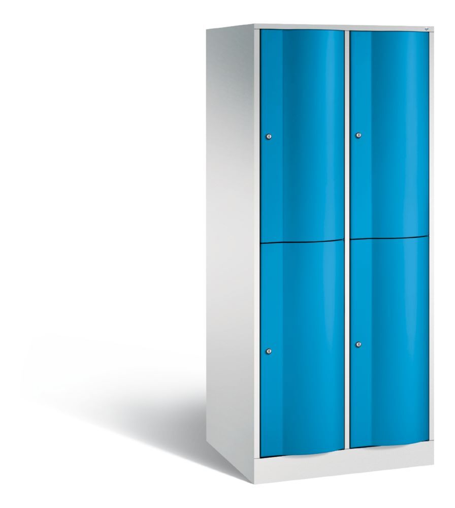 C+P Garderobenspind doppelstöckig Resisto 1950 x 772 x 640 mm lichtgrau lichtblau Produktbild C+P Garderobenspind doppelstöckig Resisto 1950 x 772 x 640 mm lichtgrau lichtblau