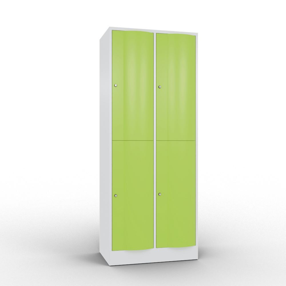 C+P Garderobenspind doppelstöckig Resisto 1950 x 772 x 540 mm lichtgrau viridingün Produktbild C+P Garderobenspind doppelstöckig Resisto 1950 x 772 x 540 mm lichtgrau viridingün