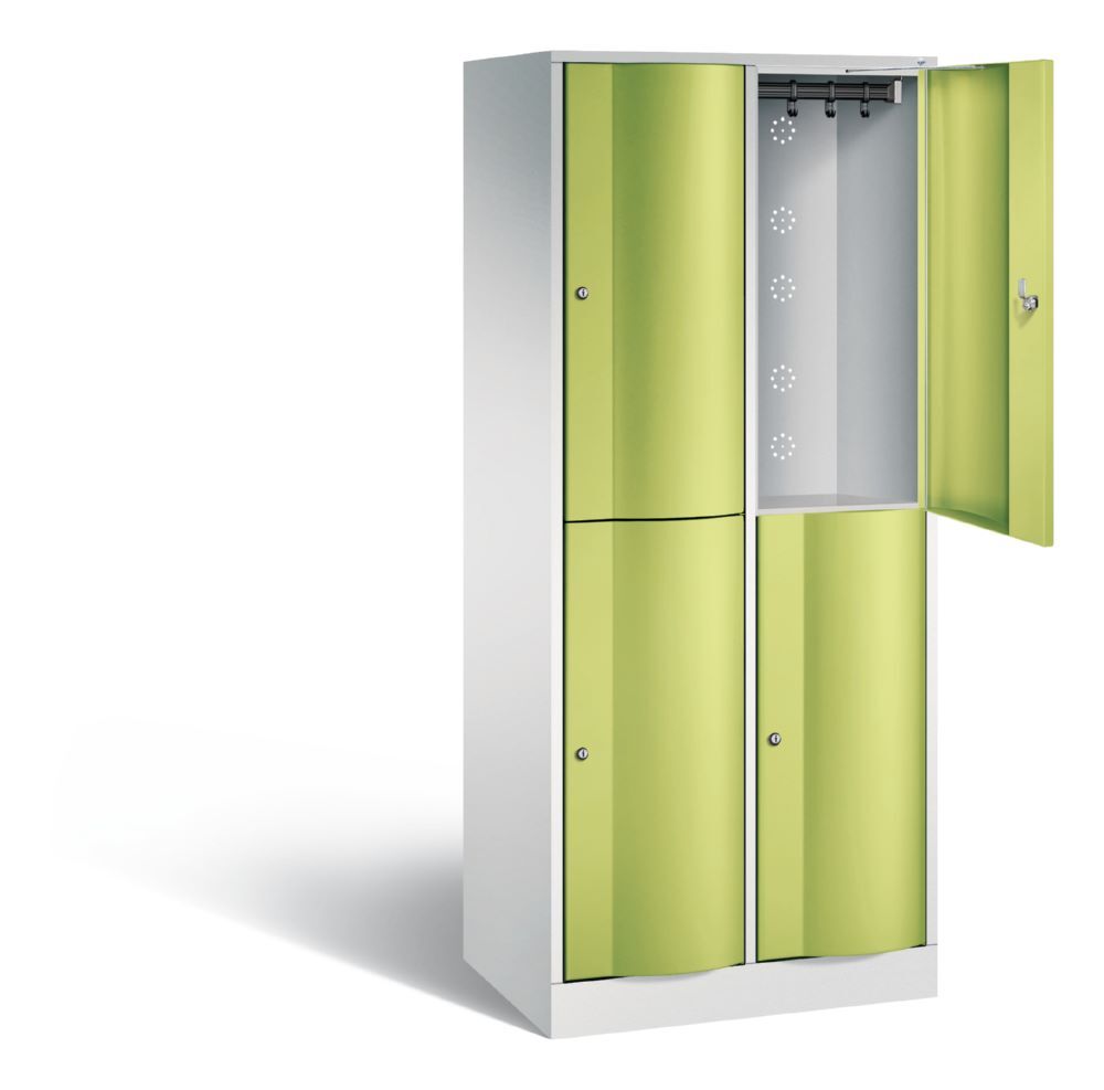 C+P Garderobenspind doppelstöckig Resisto 1950 x 772 x 540 mm lichtgrau viridingün Produktbild C+P Garderobenspind doppelstöckig Resisto 1950 x 772 x 540 mm lichtgrau viridingün bild 2