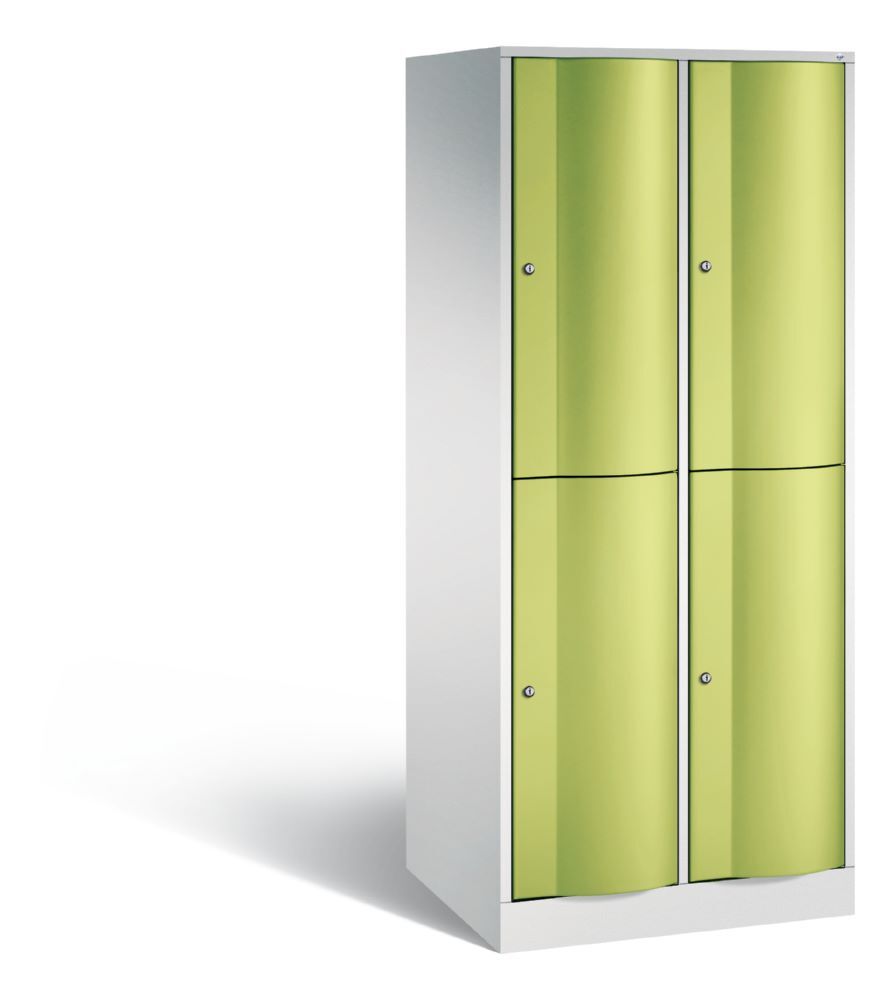 C+P Garderobenspind doppelstöckig Resisto 1950 x 772 x 640 mm lichtgrau viridingrün Produktbild C+P Garderobenspind doppelstöckig Resisto 1950 x 772 x 640 mm lichtgrau viridingrün
