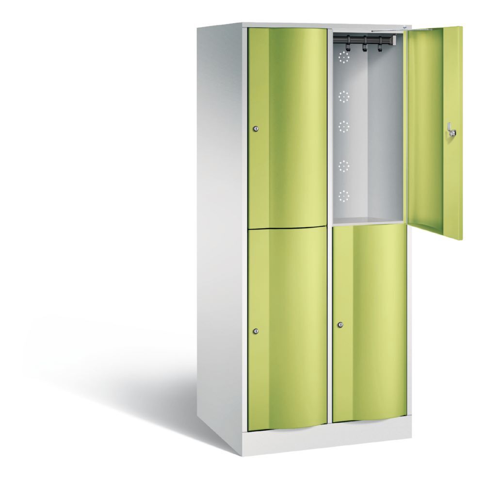 C+P Garderobenspind doppelstöckig Resisto 1950 x 772 x 640 mm lichtgrau viridingrün Produktbild C+P Garderobenspind doppelstöckig Resisto 1950 x 772 x 640 mm lichtgrau viridingrün bild 2