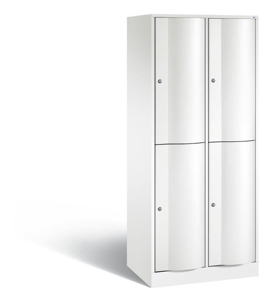 C+P Garderobenspind doppelstöckig Resisto 2 Abteile 1950 x 772 x 540 mm in weiß Produktbild C+P Garderobenspind doppelstöckig Resisto 2 Abteile 1950 x 772 x 540 mm in weiß