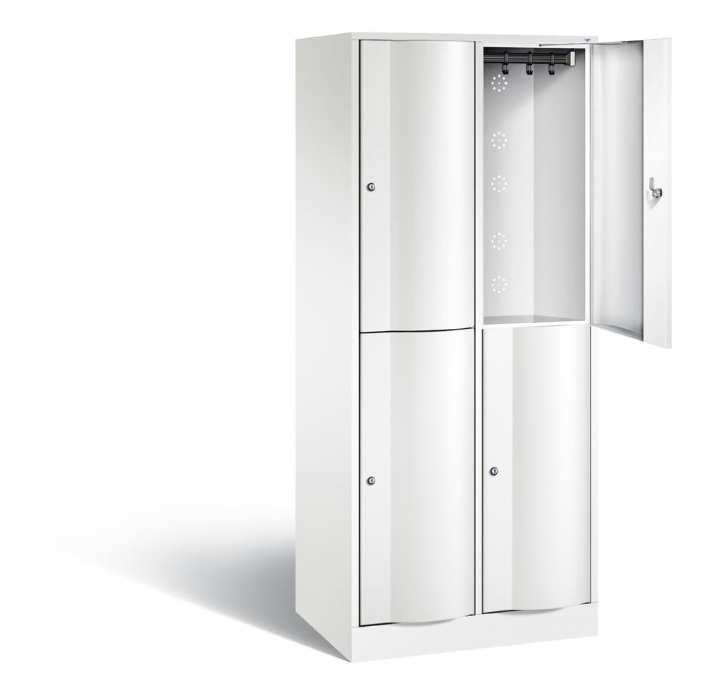 C+P Garderobenspind doppelstöckig Resisto 2 Abteile 1950 x 772 x 540 mm in weiß Produktbild C+P Garderobenspind doppelstöckig Resisto 2 Abteile 1950 x 772 x 540 mm in weiß bild 2