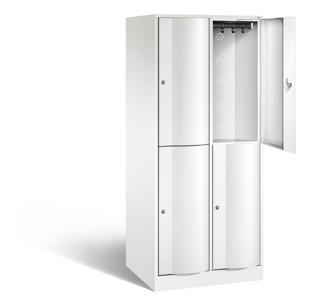 C+P Garderobenspind doppelstöckig Resisto 2 Abteile 1950 x 772 x 640 mm weiß Produktbild C+P Garderobenspind doppelstöckig Resisto 2 Abteile 1950 x 772 x 640 mm weiß bild 2