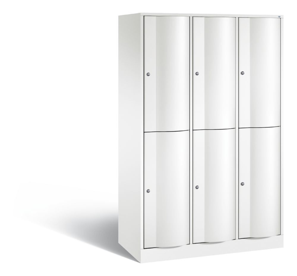 C+P Garderobenspind doppelstöckig Resisto 3 Abteile 1950 x 1148 x 540 mm in weiß Produktbild C+P Garderobenspind doppelstöckig Resisto 3 Abteile 1950 x 1148 x 540 mm in weiß