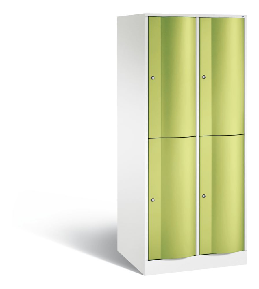C+P Garderobenspind doppelstöckig Resisto 1950 x 772 x 640 mm weiß viridingrün Produktbild C+P Garderobenspind doppelstöckig Resisto 1950 x 772 x 640 mm weiß viridingrün