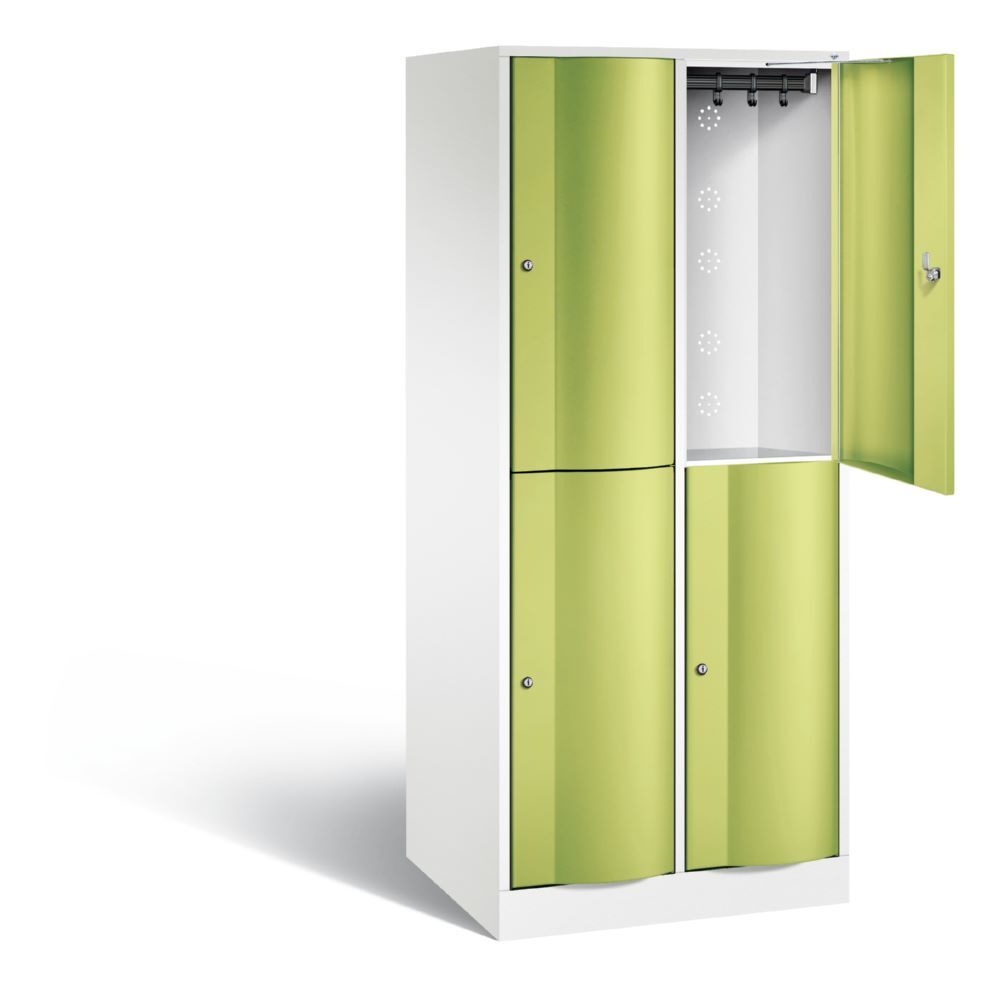 C+P Garderobenspind doppelstöckig Resisto 1950 x 772 x 640 mm weiß viridingrün Produktbild C+P Garderobenspind doppelstöckig Resisto 1950 x 772 x 640 mm weiß viridingrün bild 2