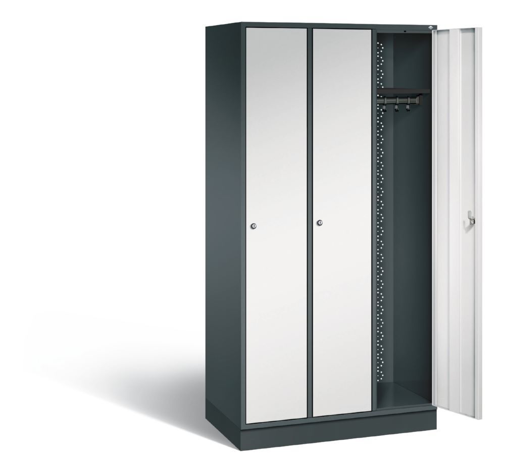 C+P Garderobenspind Intro 3 Abteile 1950 x 920 x 490 mm anthrazit lichtgrau Produktbild C+P Garderobenspind Intro 3 Abteile 1950 x 920 x 490 mm anthrazit lichtgrau bild 2