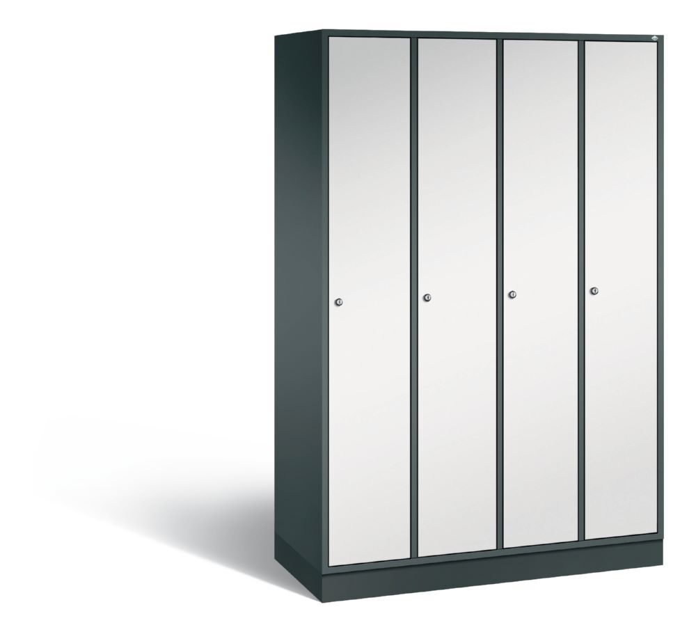 C+P Garderobenspind Intro 4 Abteile 1950 x 1220 x 490 mm anthrazit lichtgrau Produktbild C+P Garderobenspind Intro 4 Abteile 1950 x 1220 x 490 mm anthrazit lichtgrau