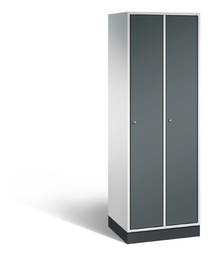 C+P Garderobenspind Intro 2 Abteile 1950 x 620 x 490 mm lichtgrau anthrazit Produktbild C+P Garderobenspind Intro 2 Abteile 1950 x 620 x 490 mm lichtgrau anthrazit