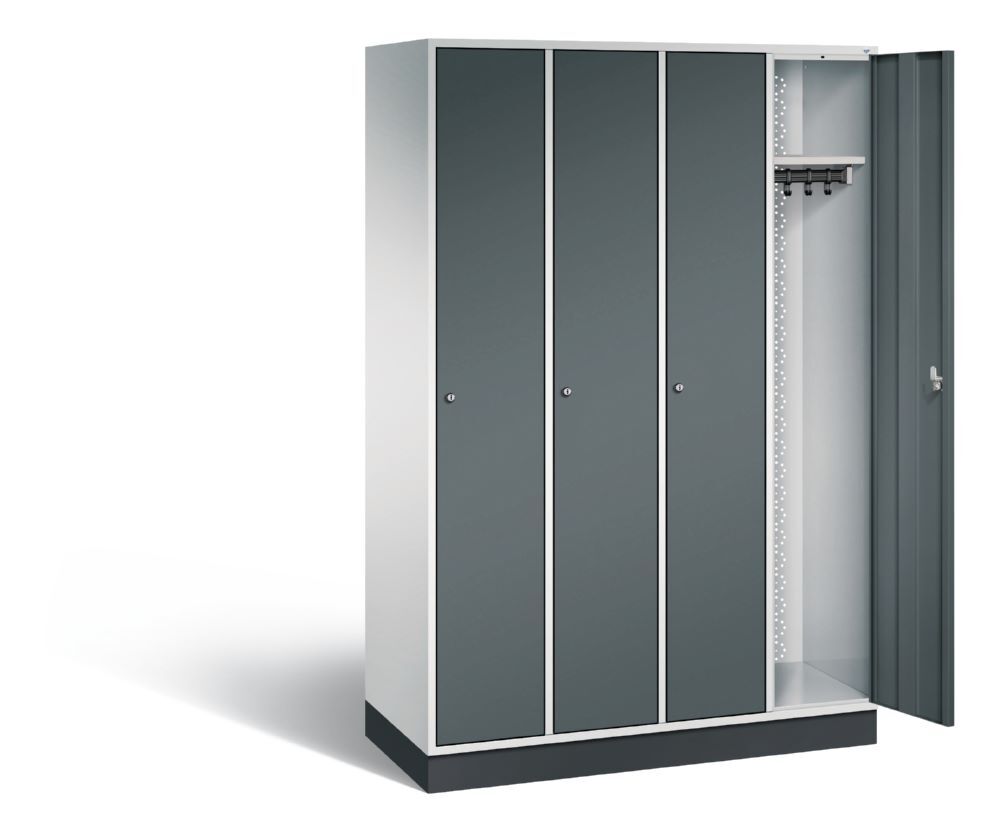 C+P Garderobenspind Intro 4 Abteile 1950 x 1220 x 490 mm lichtgrau anthrazit Produktbild C+P Garderobenspind Intro 4 Abteile 1950 x 1220 x 490 mm lichtgrau anthrazit bild 2