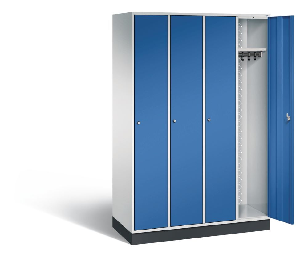 C+P Garderobenspind Intro 4 Abteile 1950 x 1220 x 490 mm lichtgrau enzianblau Produktbild C+P Garderobenspind Intro 4 Abteile 1950 x 1220 x 490 mm lichtgrau enzianblau bild 2