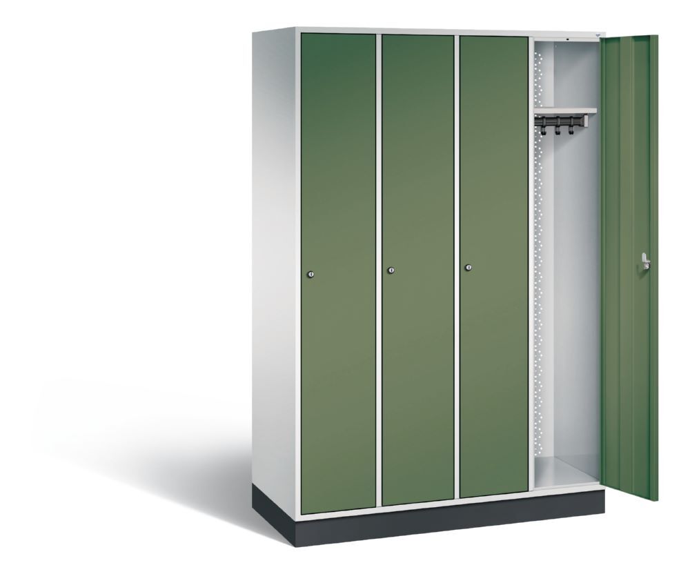 C+P Garderobenspind Intro 4 Abteile 1950 x 1220 x 490 mm lichtgrau resedagrün Produktbild C+P Garderobenspind Intro 4 Abteile 1950 x 1220 x 490 mm lichtgrau resedagrün bild 2