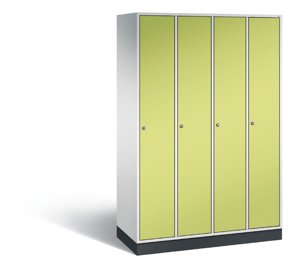 C+P Garderobenspind Intro 4 Abteile 1950 x 1220 x 490 mm lichtgrau viridingrün Produktbild C+P Garderobenspind Intro 4 Abteile 1950 x 1220 x 490 mm lichtgrau viridingrün