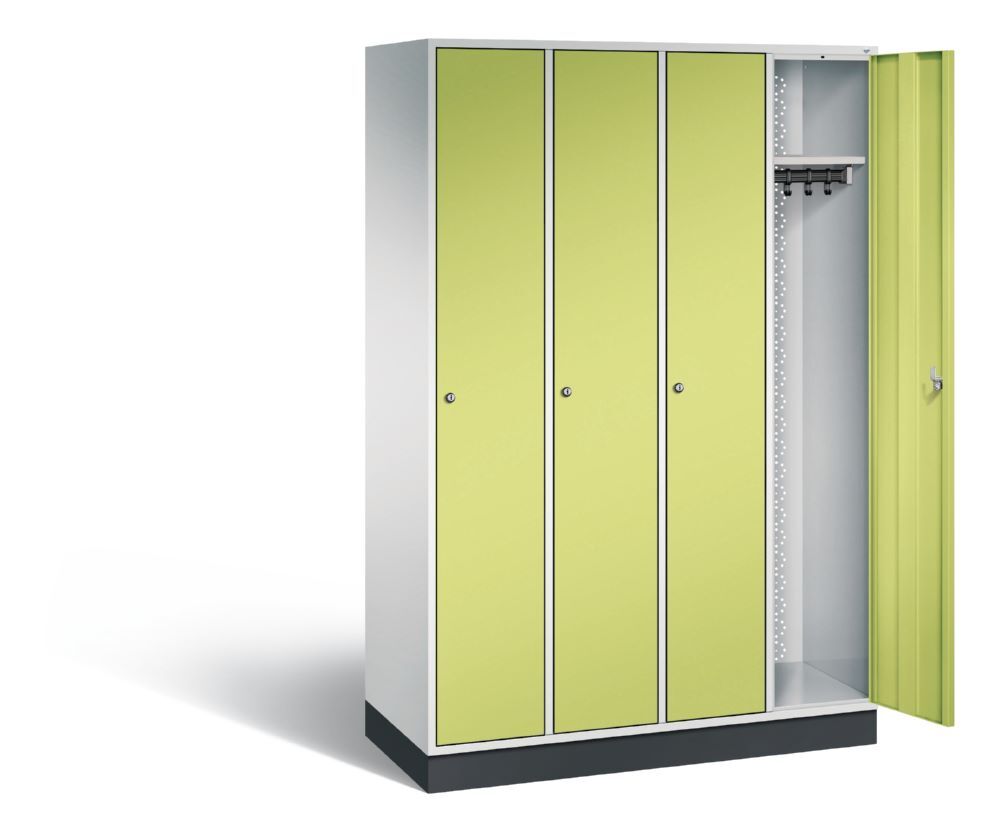 C+P Garderobenspind Intro 4 Abteile 1950 x 1220 x 490 mm lichtgrau viridingrün Produktbild C+P Garderobenspind Intro 4 Abteile 1950 x 1220 x 490 mm lichtgrau viridingrün bild 2
