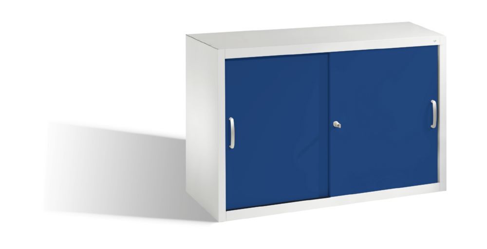 C+P Schiebetürenschrank Acurado 2000 Stahlkonstruktion blau 1200 x 500 x 790 mm Produktbild C+P Schiebetürenschrank Acurado 2000 Stahlkonstruktion blau 1200 x 500 x 790 mm