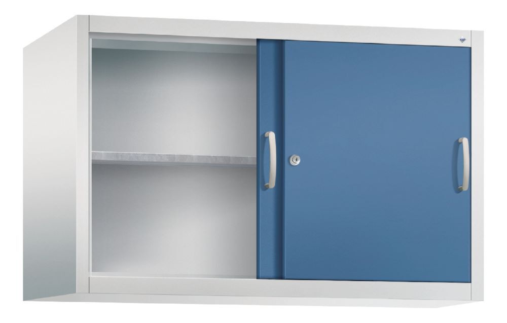 C+P Schiebetürenschrank Acurado 2000 mit Leichtlaufrollen fernblau 1200 x 500 mm Produktbild C+P Schiebetürenschrank Acurado 2000 mit Leichtlaufrollen fernblau 1200 x 500 mm bild 2