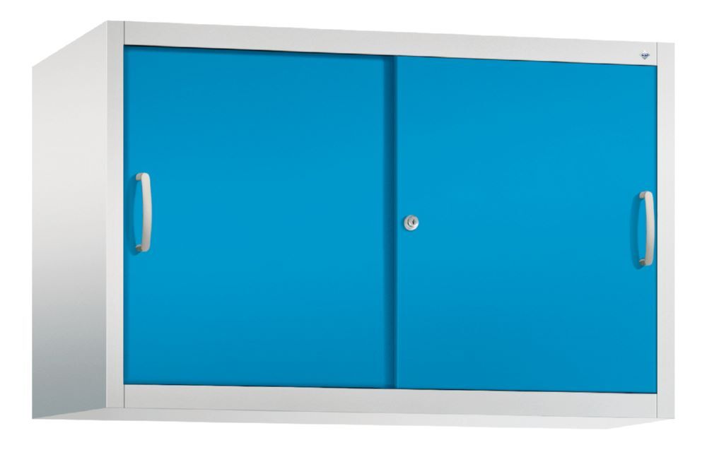 C+P Schiebetürenschrank mit Leichtlaufrollen lichtblau 1200 x 500 x 790 mm Produktbild C+P Schiebetürenschrank mit Leichtlaufrollen lichtblau 1200 x 500 x 790 mm