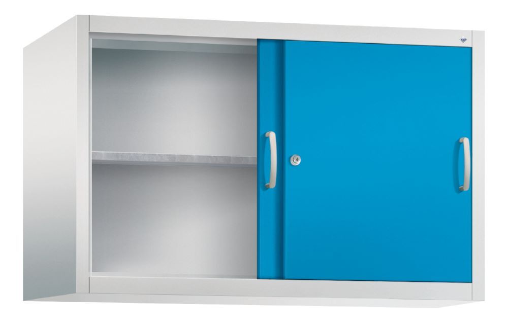 C+P Schiebetürenschrank mit Leichtlaufrollen lichtblau 1200 x 500 x 790 mm Produktbild C+P Schiebetürenschrank mit Leichtlaufrollen lichtblau 1200 x 500 x 790 mm bild 2