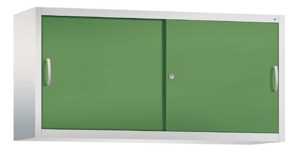 C+P Stahl Schiebetürenschrank Acurado 2000 resedagrün 1600 x 400 x 790 mm Produktbild C+P Stahl Schiebetürenschrank Acurado 2000 resedagrün 1600 x 400 x 790 mm