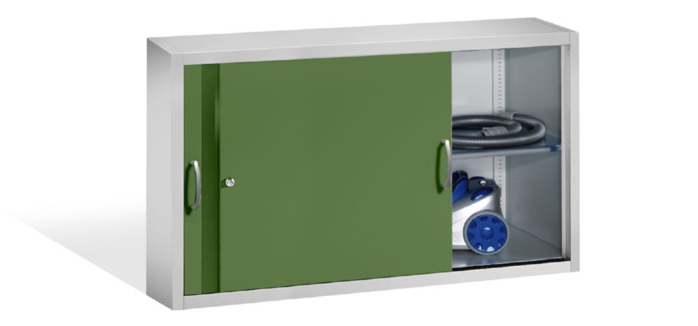 C+P Stahl Schiebetürenschrank Acurado 2000 resedagrün 1600 x 400 x 790 mm Produktbild C+P Stahl Schiebetürenschrank Acurado 2000 resedagrün 1600 x 400 x 790 mm bild 3