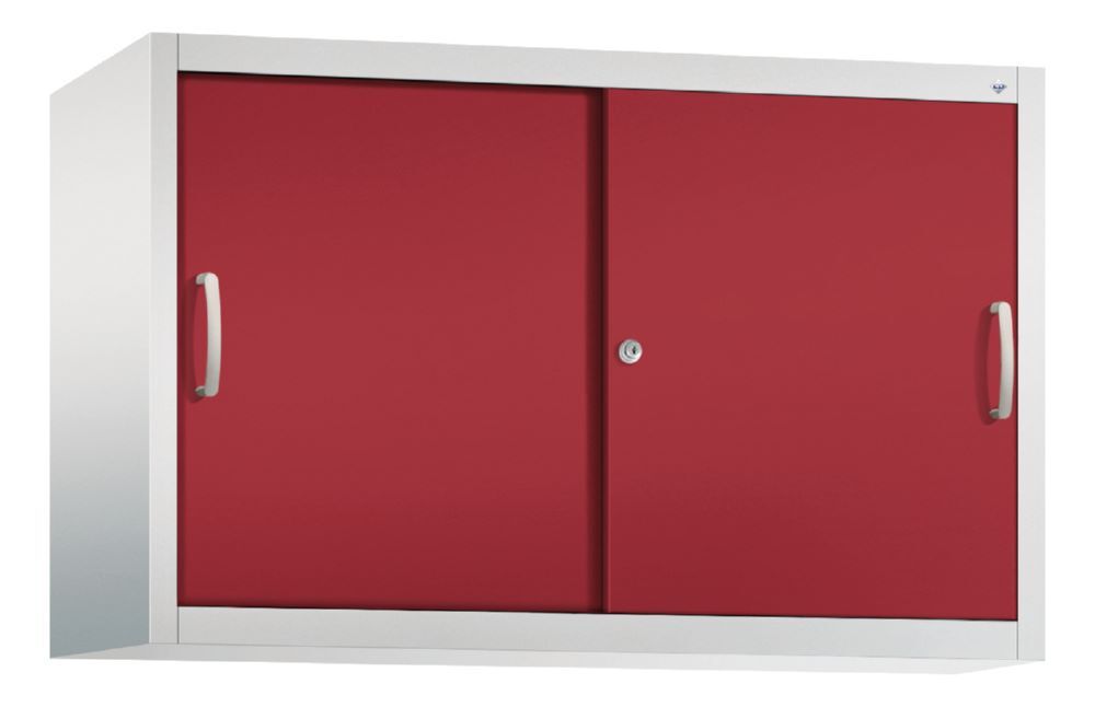 C+P Stahl Schiebetürenschrank Acurado 2000 rubinrot 1200 x 400 x 790 mm Produktbild C+P Stahl Schiebetürenschrank Acurado 2000 rubinrot 1200 x 400 x 790 mm