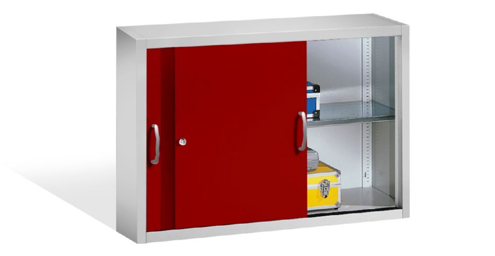 C+P Stahl Schiebetürenschrank Acurado 2000 rubinrot 1200 x 400 x 790 mm Produktbild C+P Stahl Schiebetürenschrank Acurado 2000 rubinrot 1200 x 400 x 790 mm bild 3