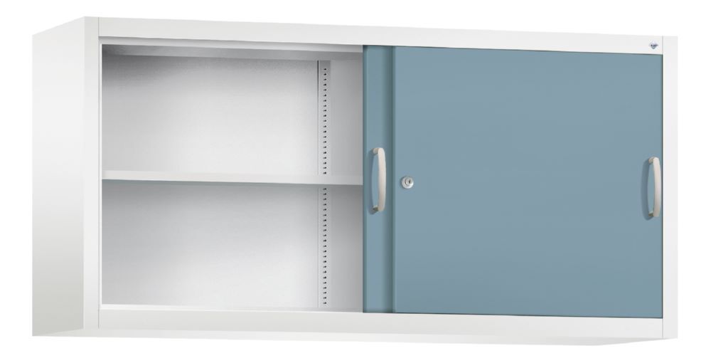 C+P Stahl Schiebetürenschrank als Aufsatz Acurado horizontblau 1600 x 400 x 790 mm Produktbild C+P Stahl Schiebetürenschrank als Aufsatz Acurado horizontblau 1600 x 400 x 790 mm bild 2