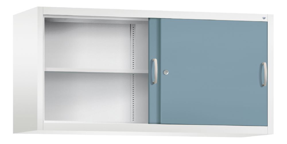 C+P Stahl Schiebetürenschrank Acurado als Aufsatz horizontblau 1600 x 500 x 790 mm Produktbild C+P Stahl Schiebetürenschrank Acurado als Aufsatz horizontblau 1600 x 500 x 790 mm bild 2
