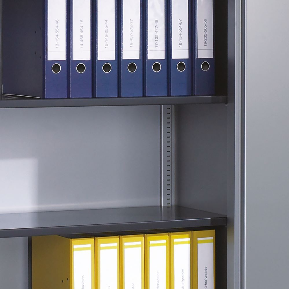 C+P Stahlregal mit Rückwand Asisto 2 Einlegeböden lichtgrau 1200 x 435 x 1310 mm Produktbild C+P Stahlregal mit Rückwand Asisto 2 Einlegeböden lichtgrau 1200 x 435 x 1310 mm bild 2