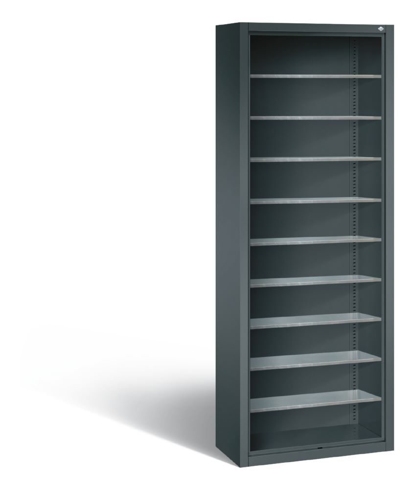 C+P Fächerregal mit Rückwand Serie 13 anthrazit 700 x 300 x 1980 mm Produktbild C+P Fächerregal mit Rückwand Serie 13 anthrazit 700 x 300 x 1980 mm