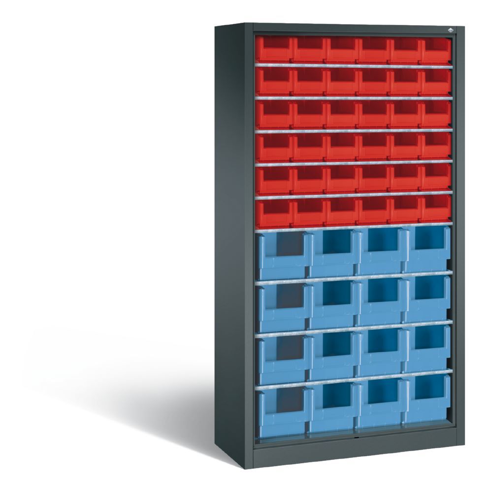 C+P Stahlregal Serie 13 insgesamt 46 Lagerkästen anthrazit 1000 x 420 x 1980 mm Produktbild C+P Stahlregal Serie 13 insgesamt 46 Lagerkästen anthrazit 1000 x 420 x 1980 mm