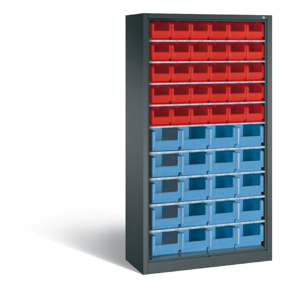 C+P Stahlregal mit 50 Lagerkästen Serie 13 1000 x 420 x 1980 mm Produktbild C+P Stahlregal mit 50 Lagerkästen Serie 13 1000 x 420 x 1980 mm