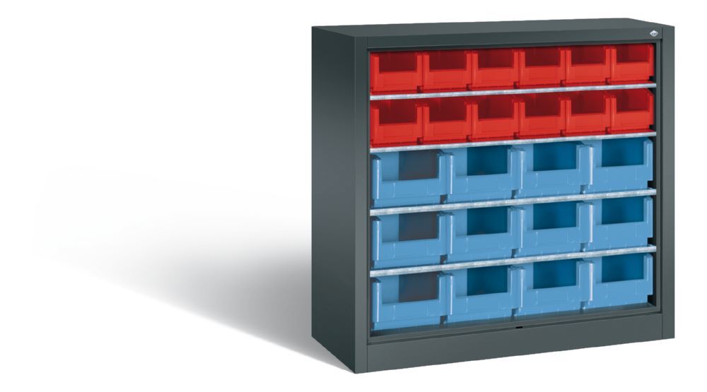 C+P Stahlregal 24 Sichtlagerkäste Serie 13 anthrazit 1000 x 420 x 1000 mm Produktbild C+P Stahlregal 24 Sichtlagerkäste Serie 13 anthrazit 1000 x 420 x 1000 mm