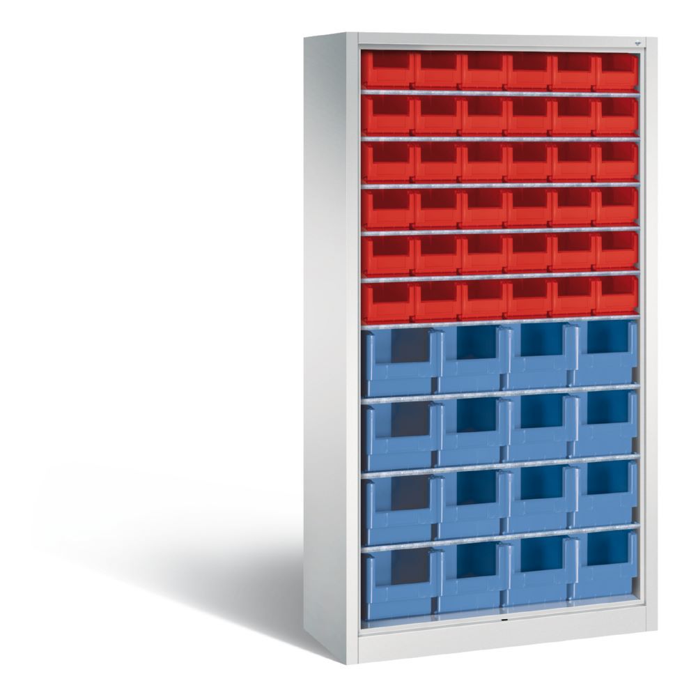 C+P Stahlregal Serie 13 insgesamt 46 Lagerkästen lichtgrau 1000 x 420 x 1980 mm Produktbild C+P Stahlregal Serie 13 insgesamt 46 Lagerkästen lichtgrau 1000 x 420 x 1980 mm