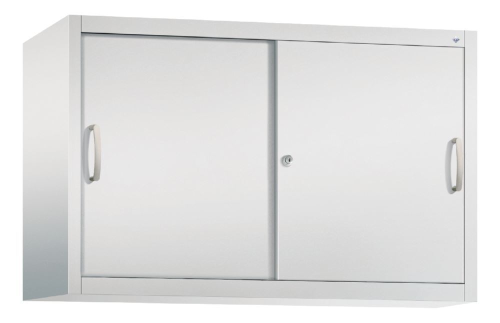 C+P Schiebetürenschrank mit Leichtlaufrollen lichtgrau 1200 x 400 x 790 mm Produktbild C+P Schiebetürenschrank mit Leichtlaufrollen lichtgrau 1200 x 400 x 790 mm